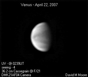 Venus, UV, April 21, 2007