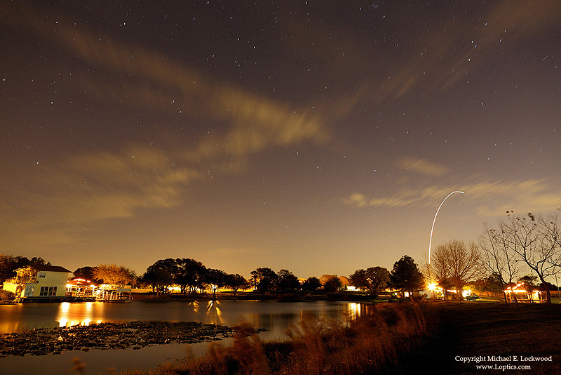 Rocket launch over the lakes