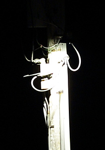 Close-up of leveled light